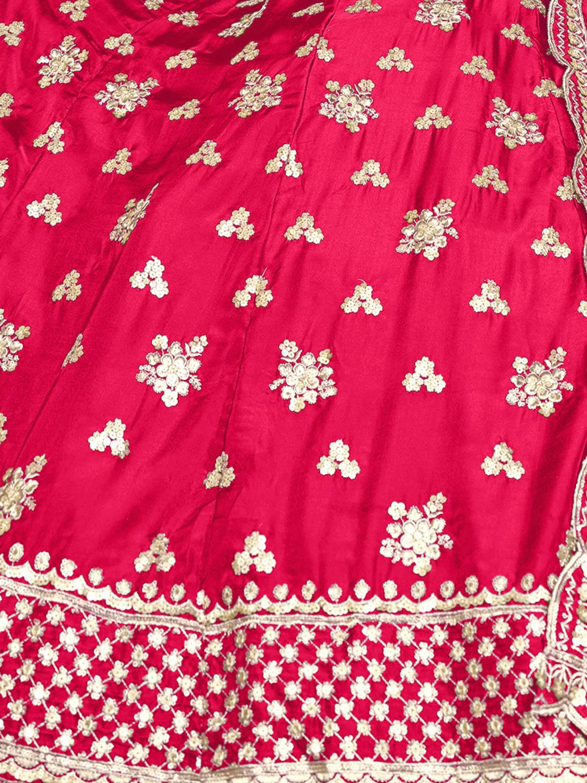 Odette Pink Embroidered Organza Semi Stitched Lehenga With Unstitched Blouse For Women - Image 5