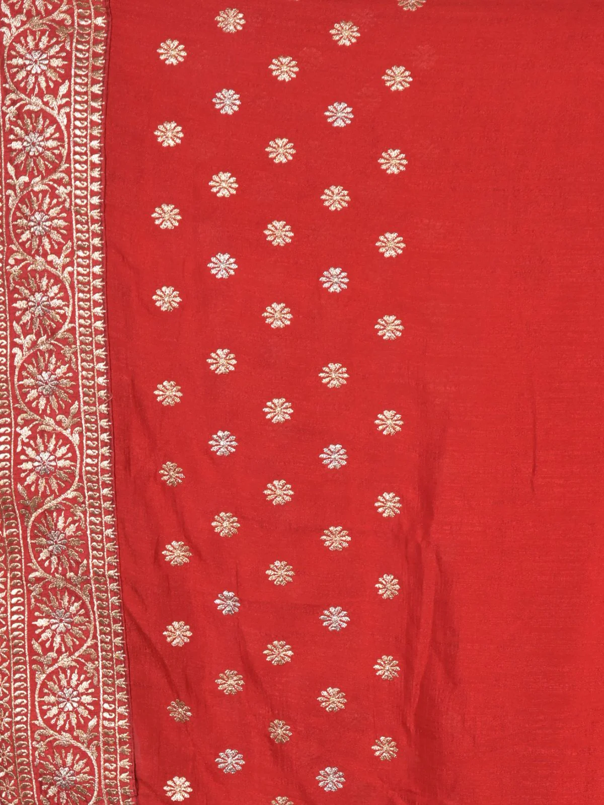 Odette Pink Embroidered Silk Blend Saree with Unstitched Blouse for Women - Image 5
