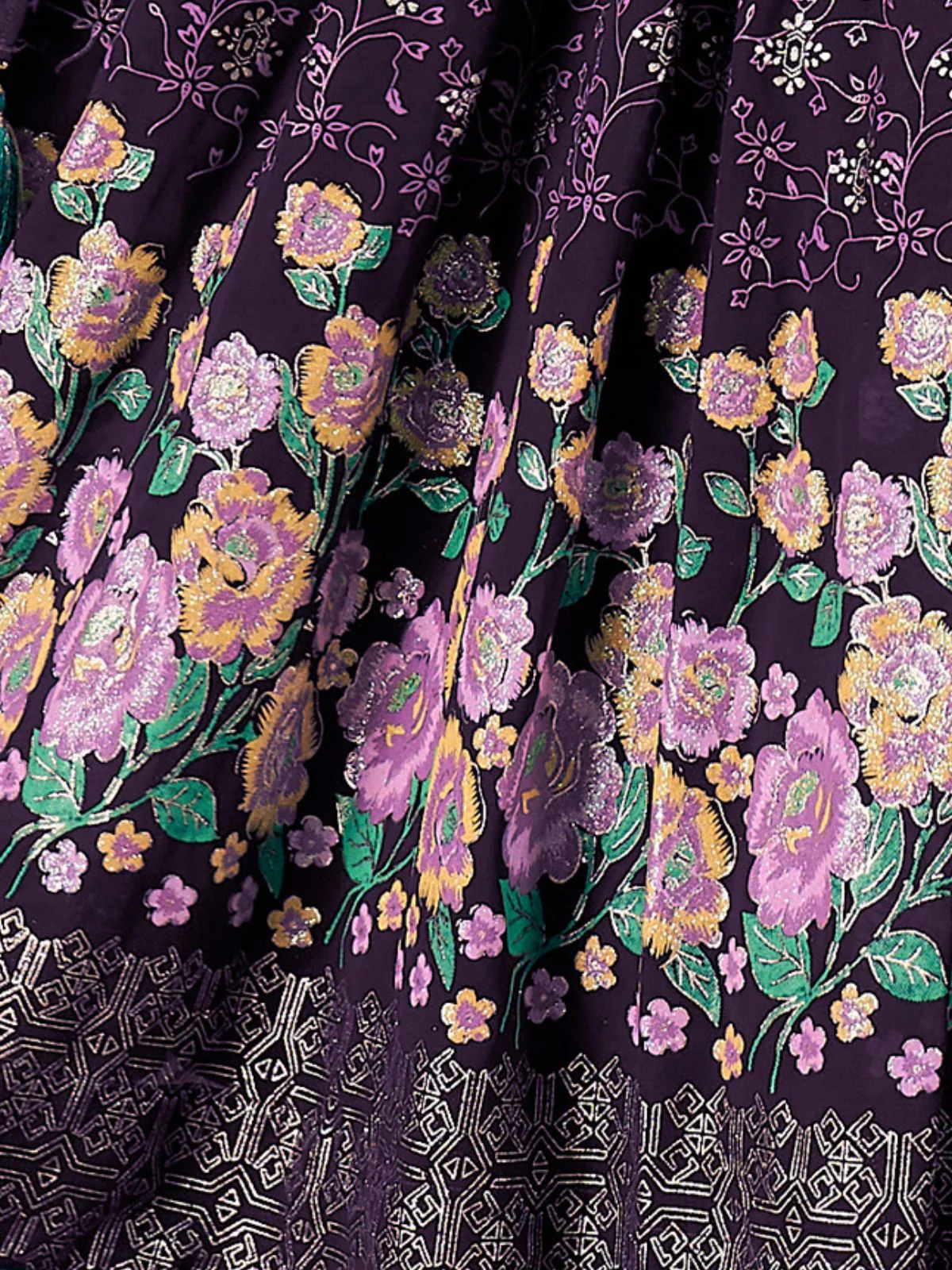 Odette Purple Faux Georgette Printed Gown For Women - Image 6