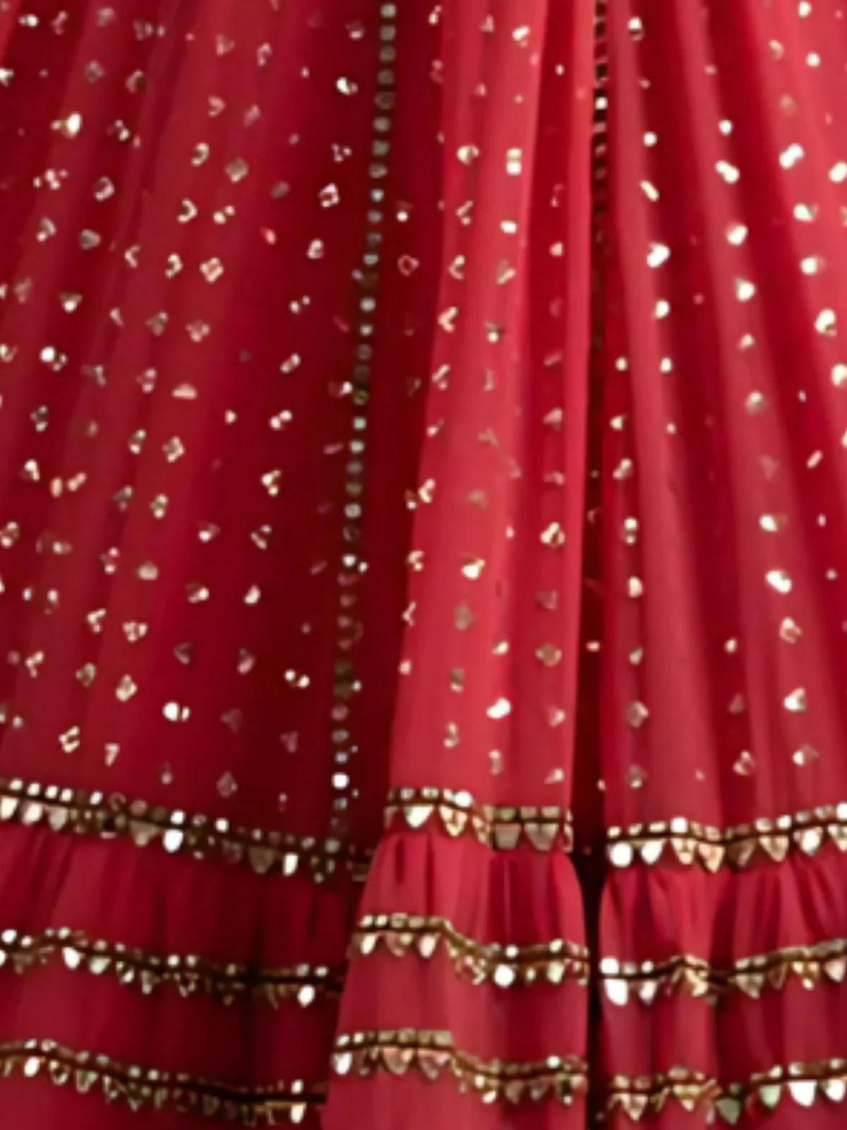 Odette Pink Georgette Embellished Semi-Stitched lehenga For Women - Image 4