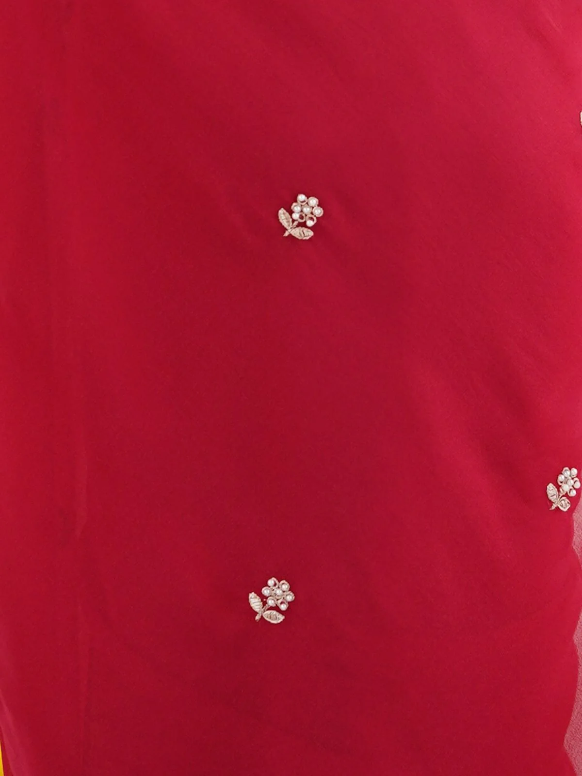 Odette Pink Georgette Embroidered Saree For Women - Image 5