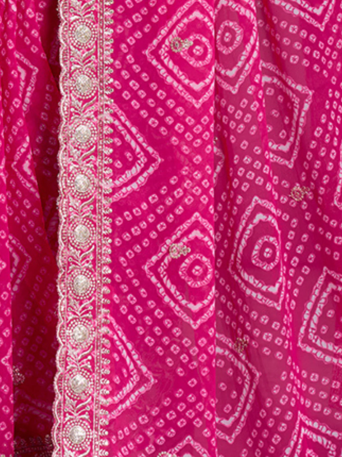 Odette Pink Georgette Embroidered Saree For Women - Image 5