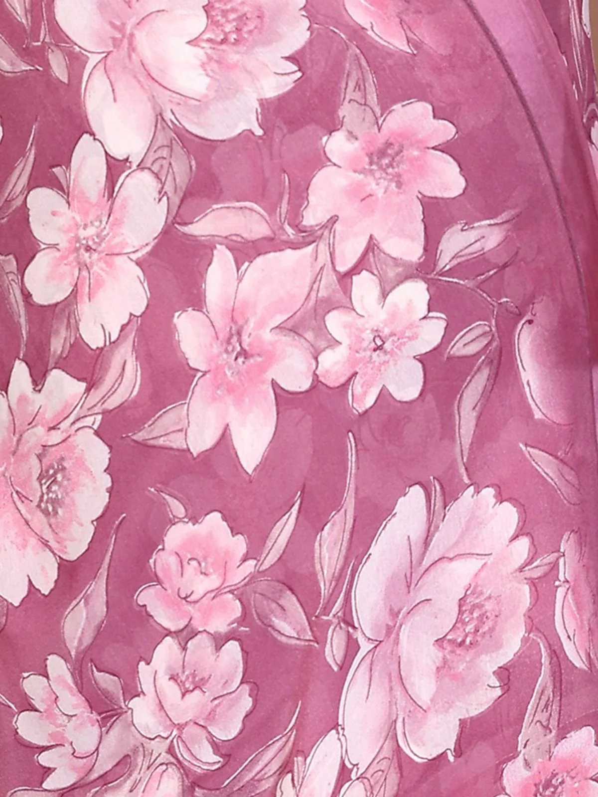 Odette Pink Georgette Floral Print Saree For Women - Image 5