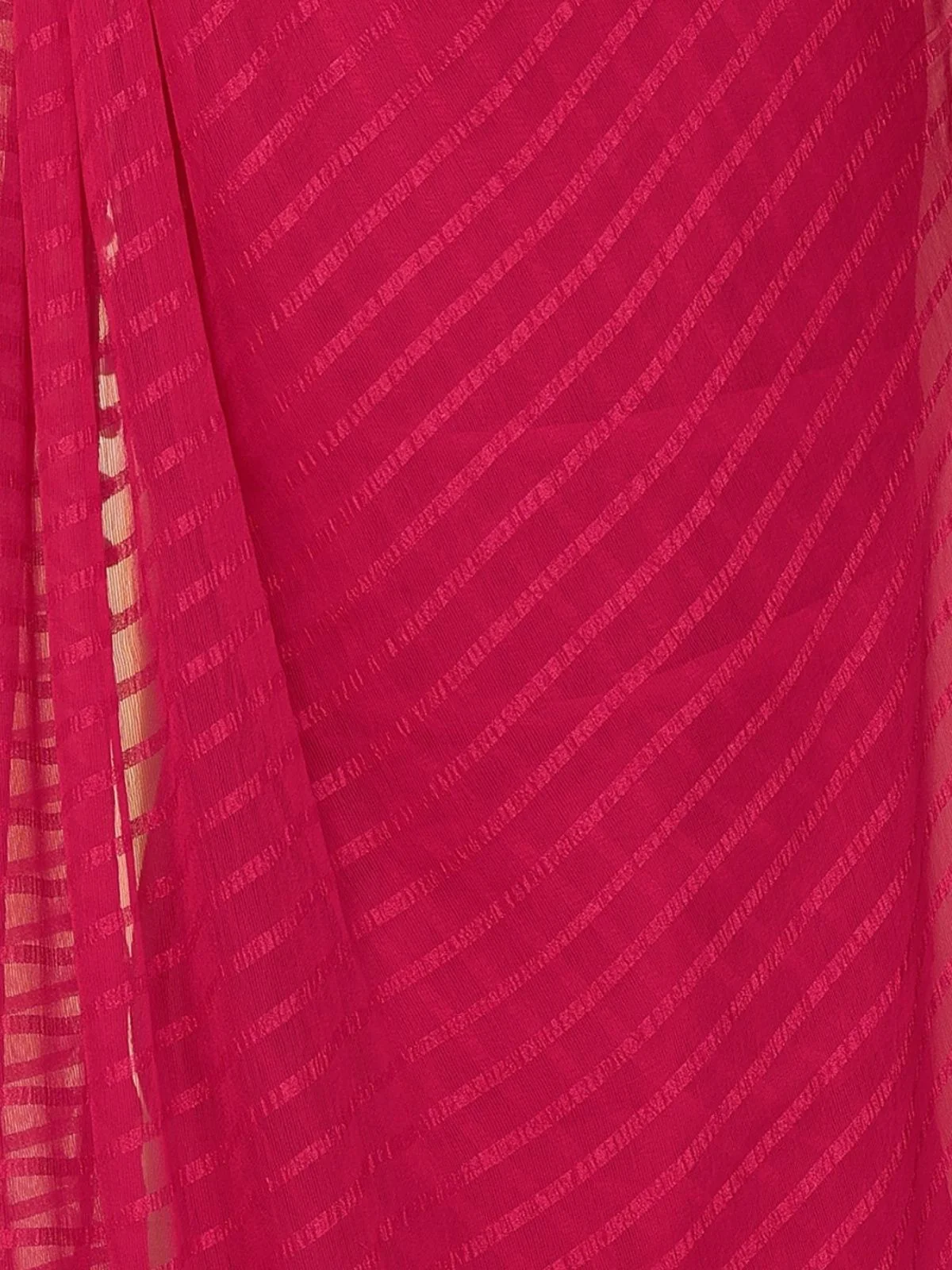 Odette Pink Georgette Plain Saree For Women - Image 5