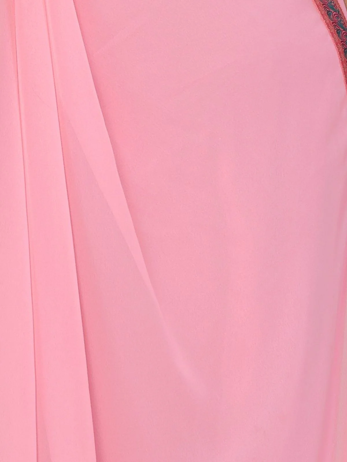 Odette Pink Georgette Printed Saree For Women - Image 5
