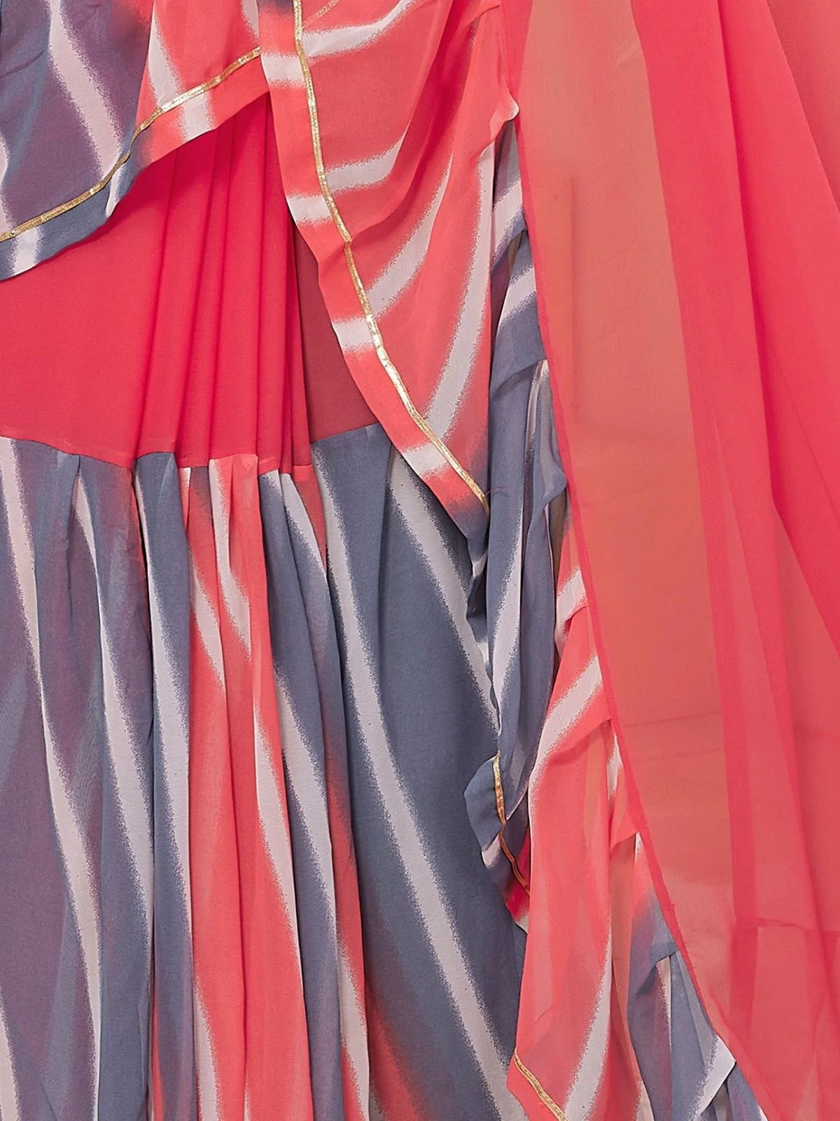 Odette Pink Georgette Printed Saree For Women - Image 3