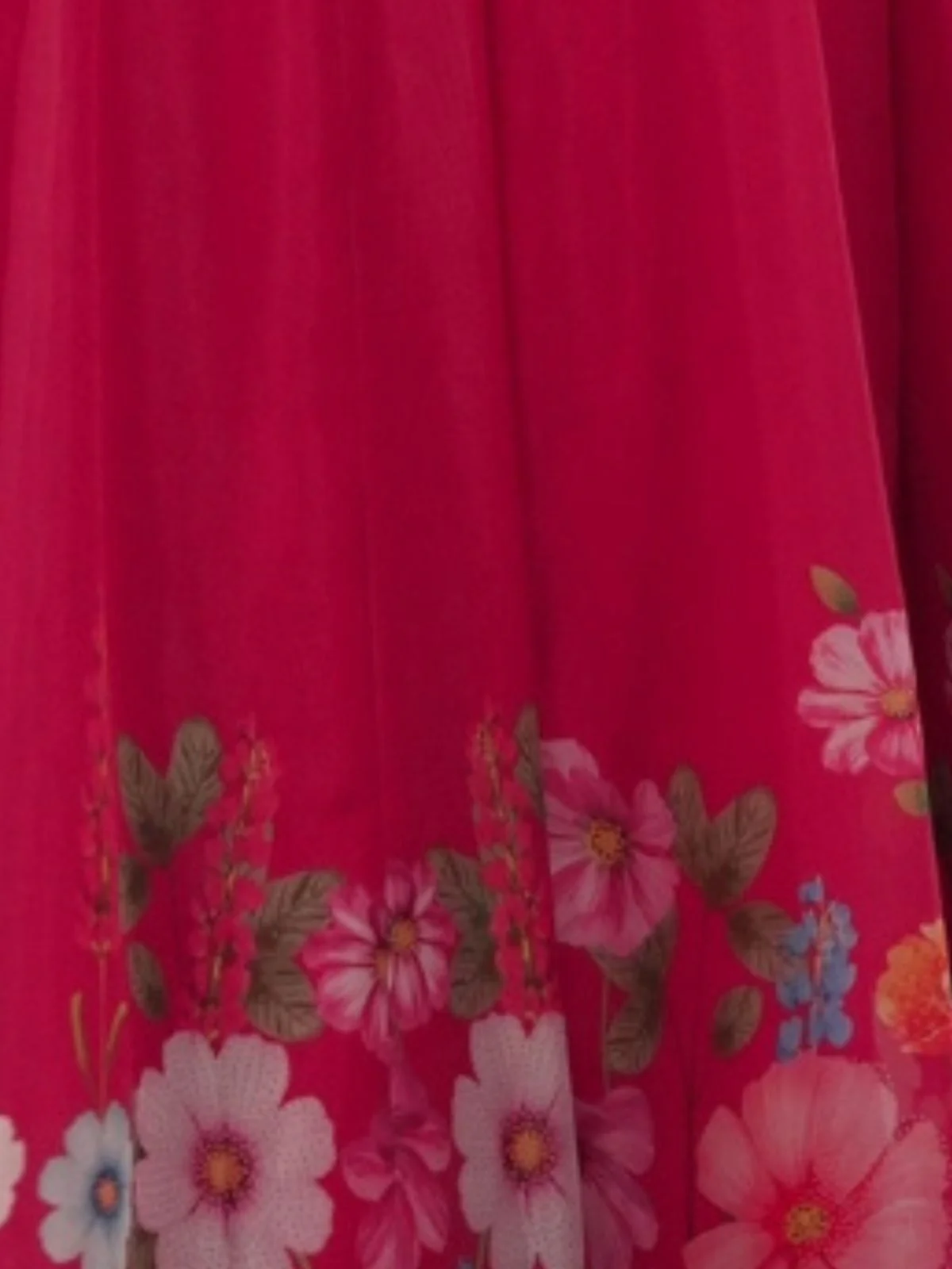 Odette Pink Georgette Printed Stitched Kurta Set For Women - Image 6