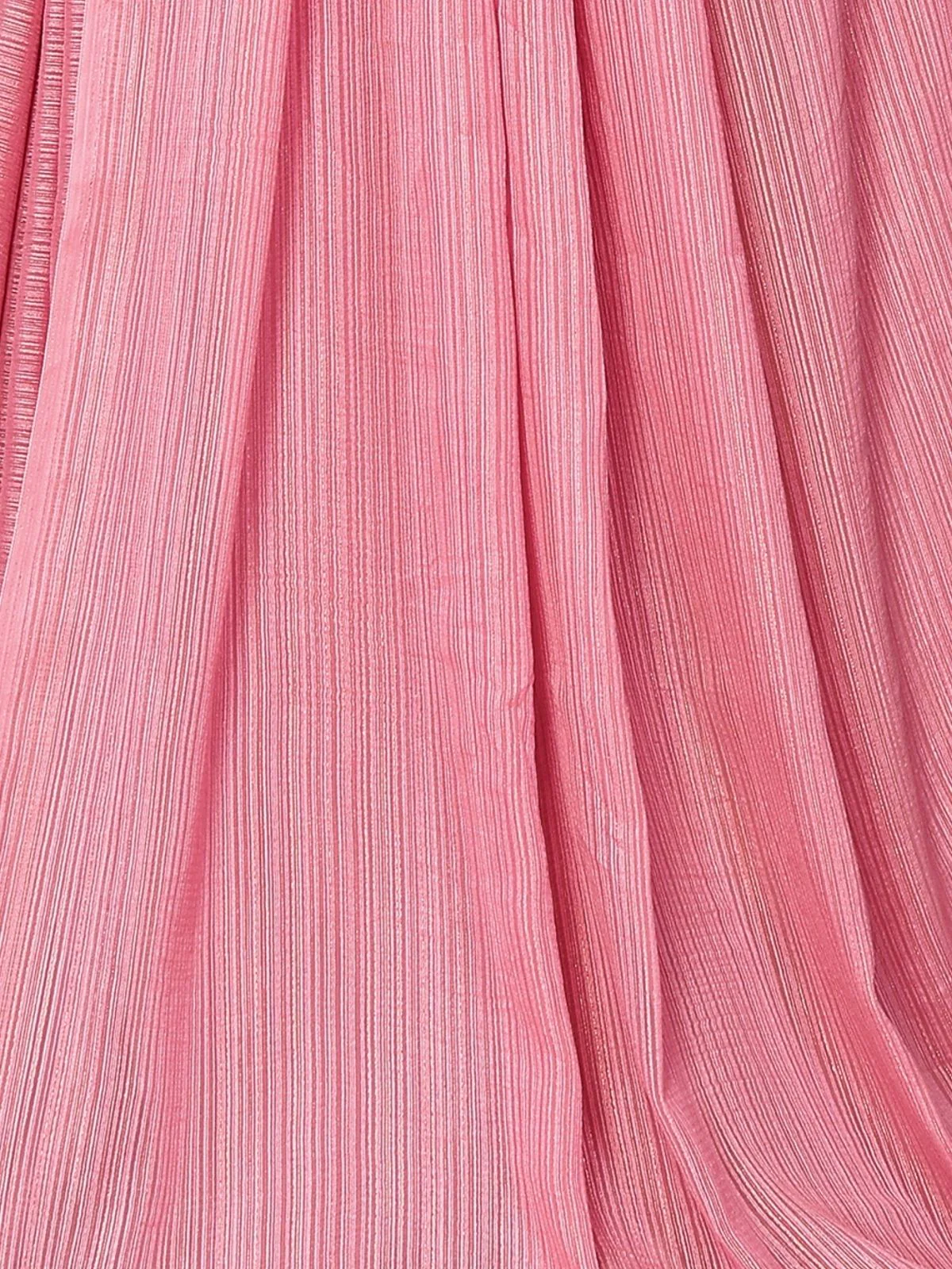 Odette Pink Georgette Solid Saree For Women - Image 5