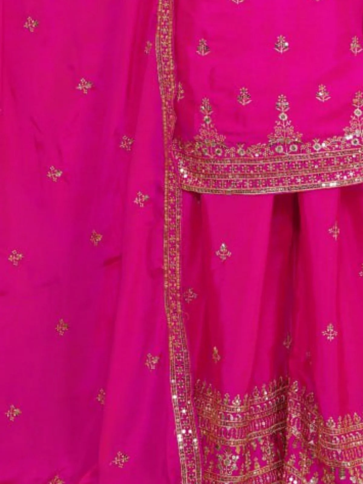 Odette Pink Georgette Solid Stitched Kurta Set For Women - Image 5