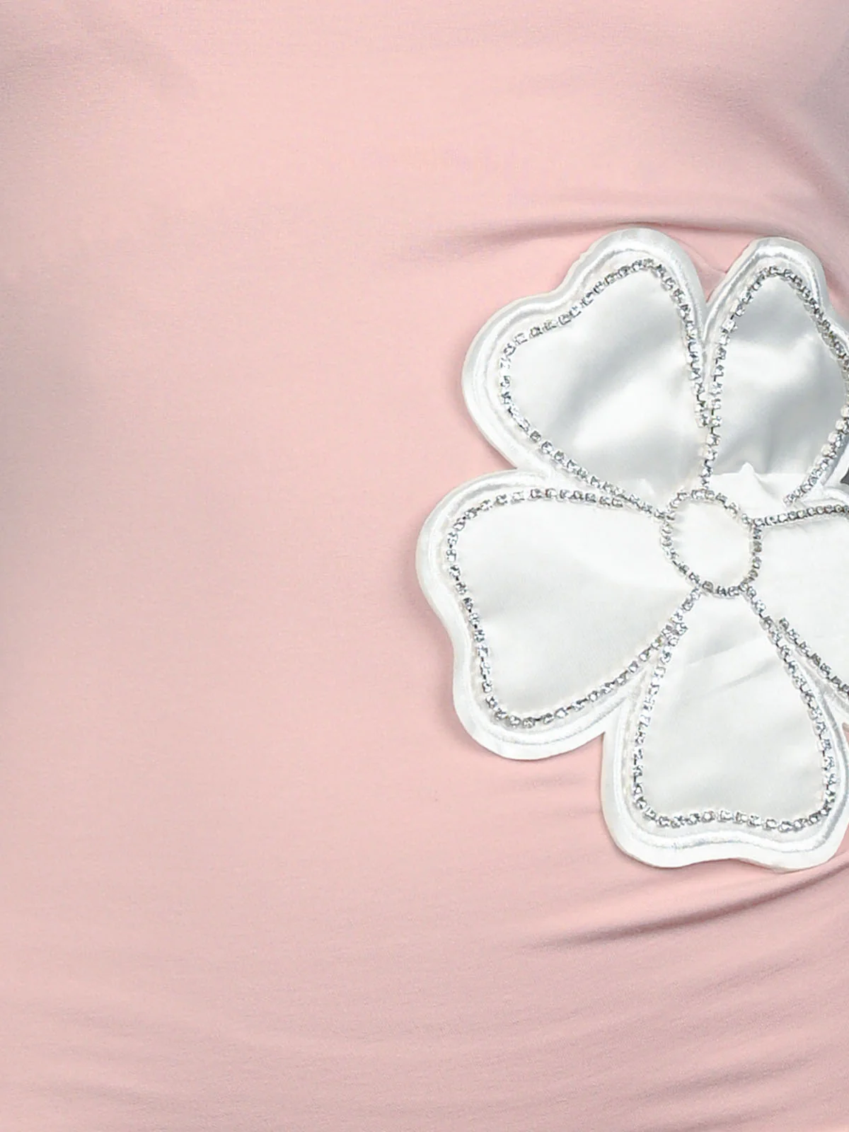 Odette Pink Jersey Cotton Patch Work With Stone Dress For Women - Image 5