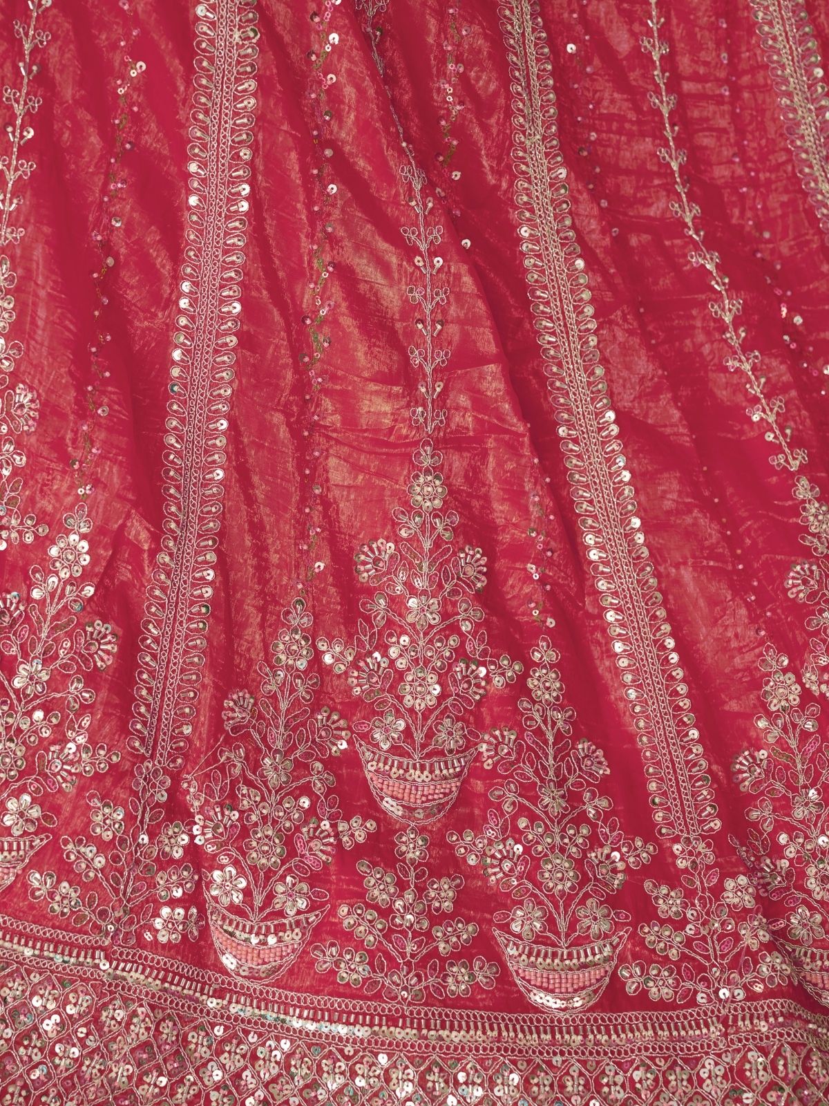 Odette Pink Jimmy Choo Embroidered Semi-Stitched Lehenga For Women - Image 5