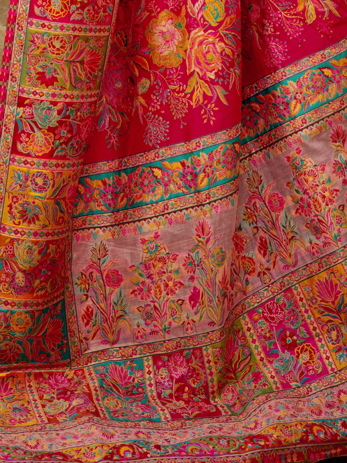 Odette Pink Kashmiri Handloom Woven Saree For Women - Image 5