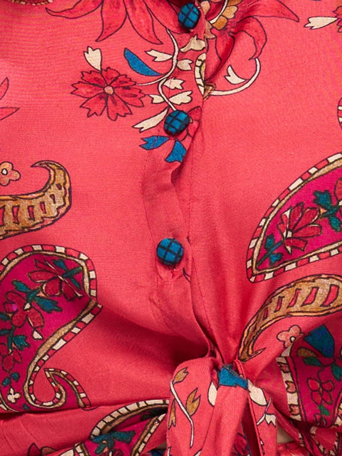 Odette Pink Linen Printed Stitched Co-Ord Set For Women - Image 8