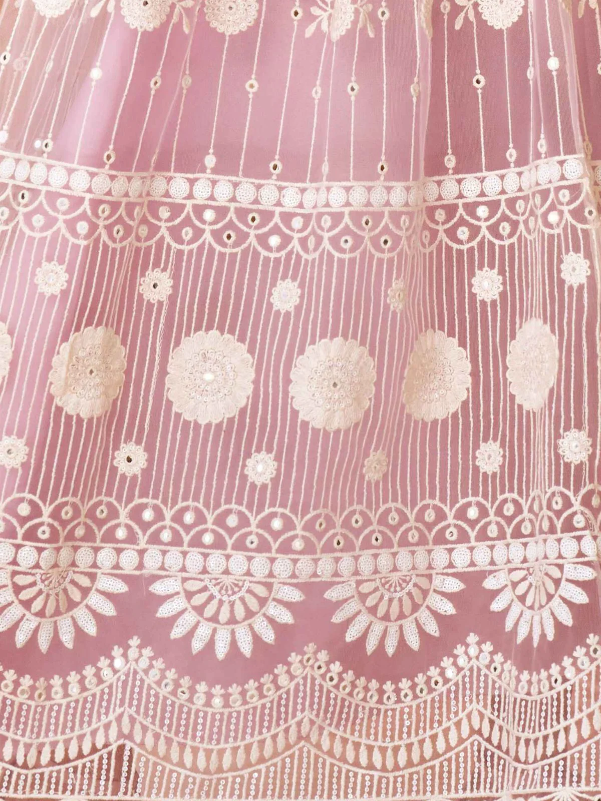 Odette Pink Net Embroidered Stitched Gown For Women - Image 6