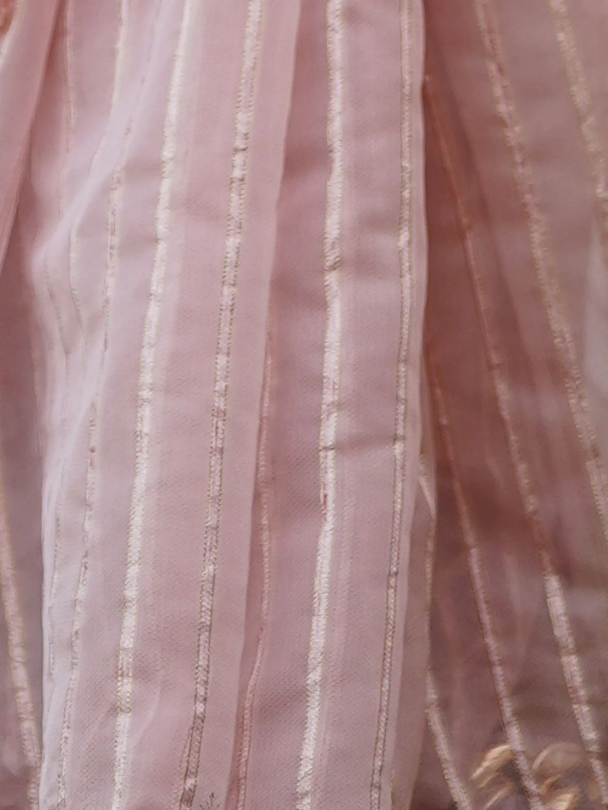 Odette Pink Organza Mirror Work Saree With Unstitched Blouse For Women - Image 7