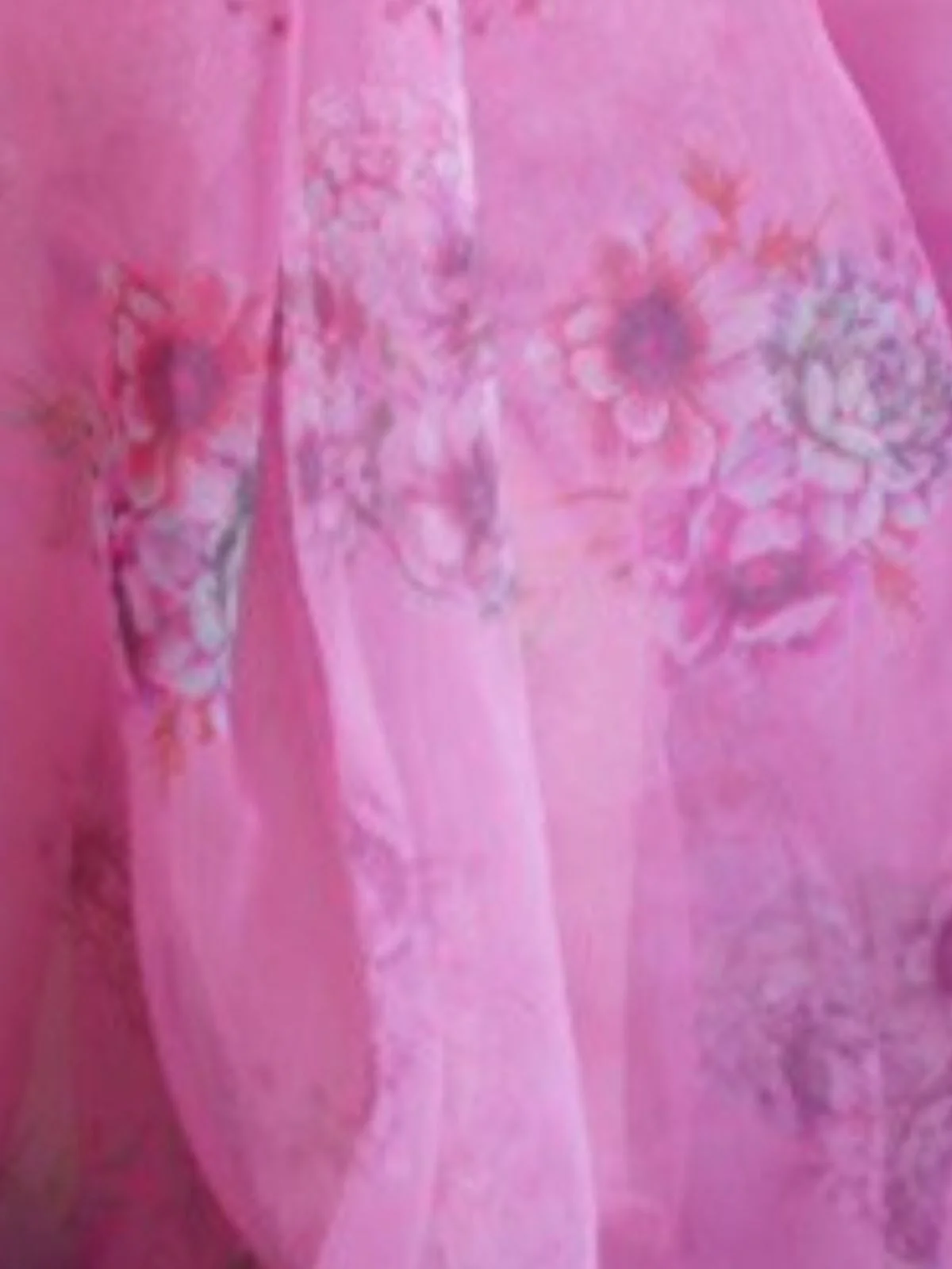 Odette Pink Organza Printed Saree With Unstitched Blouse For Women - Image 3