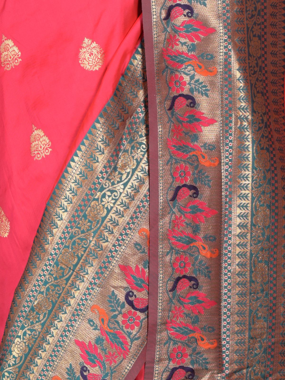 Odette Pink Patola Woven Saree With Unstitched Blouse For Women - Image 5