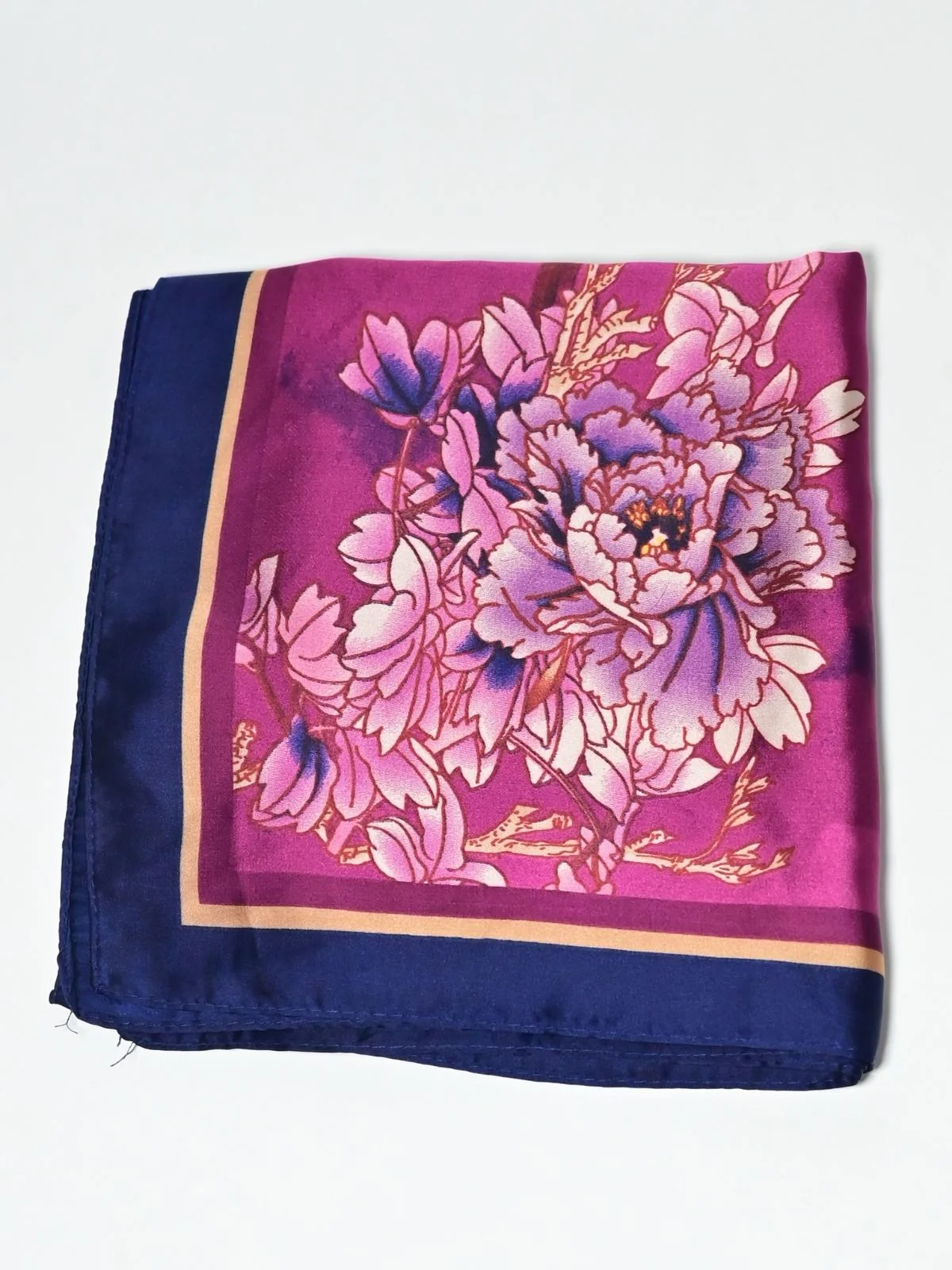 Odette Pink Printed Satin Scarf For Women - Image 5
