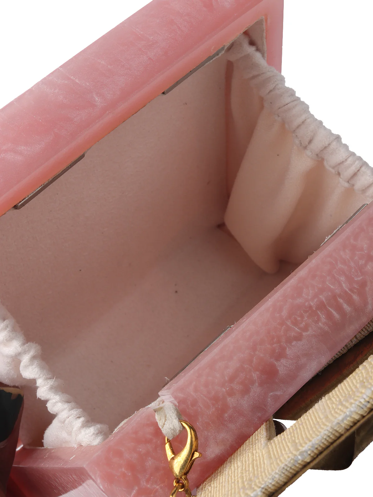 Odette Pink Resin Embellished Clutch For Women - Image 7