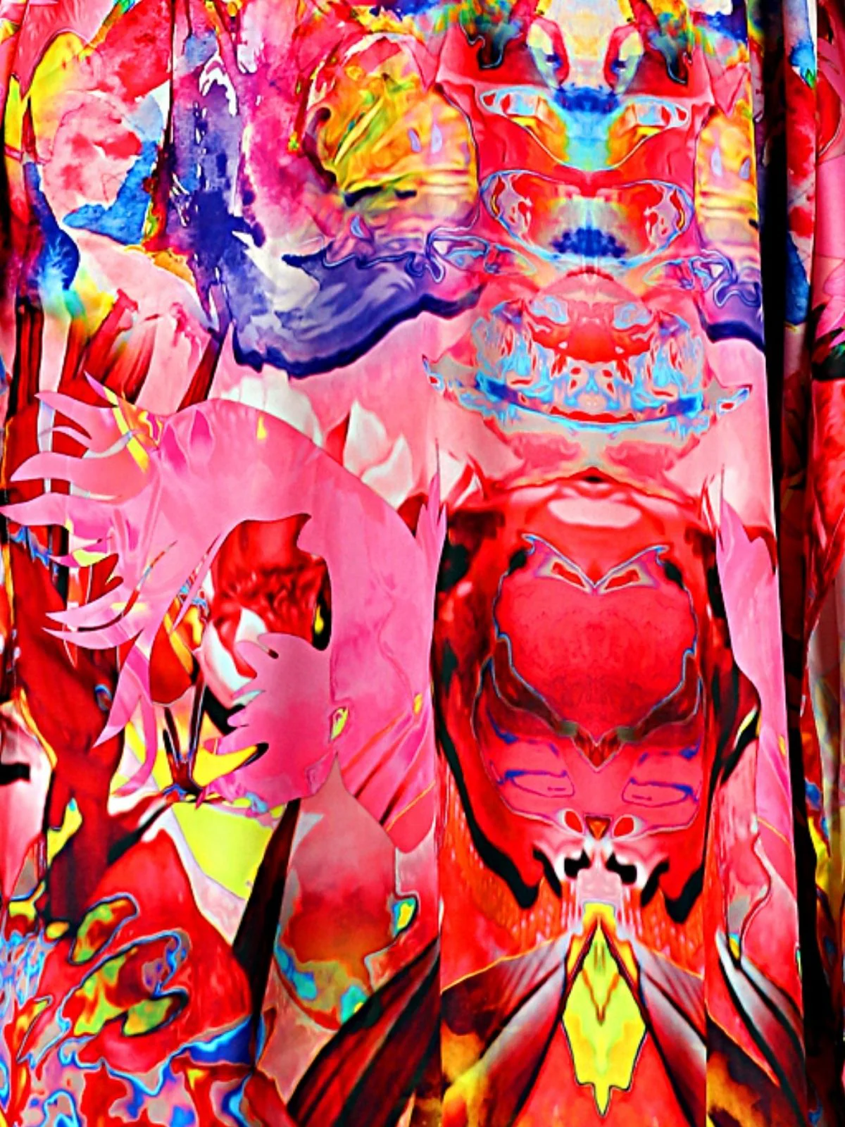 Odette Pink Satin Printed Kaftan For Women - Image 5