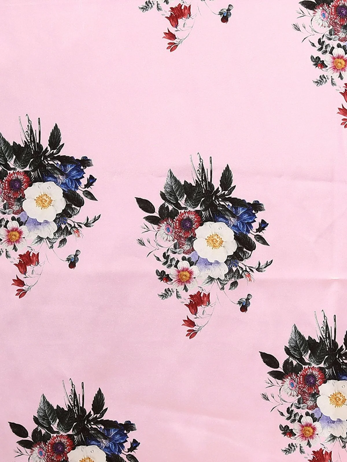Odette Pink Satin Printed Saree With Unstitched Blouse For Women - Image 7