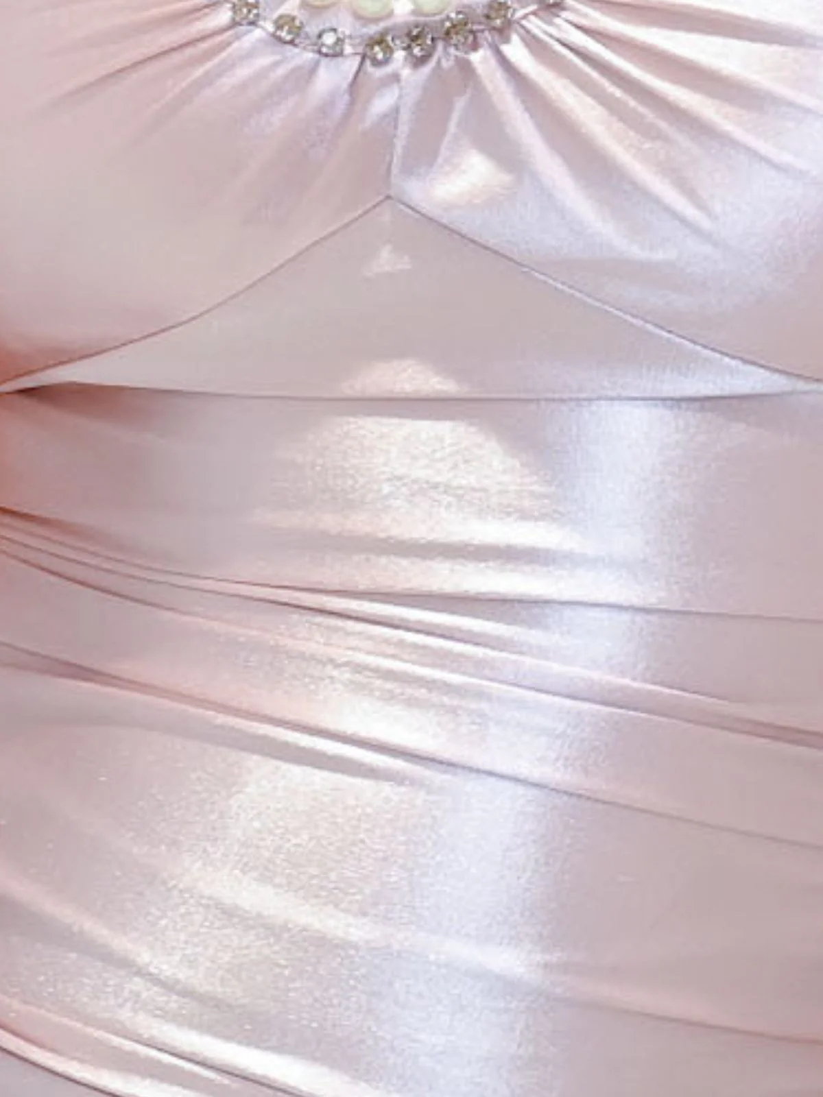 Odette Pink Satin Solid Dress For Women - Image 6
