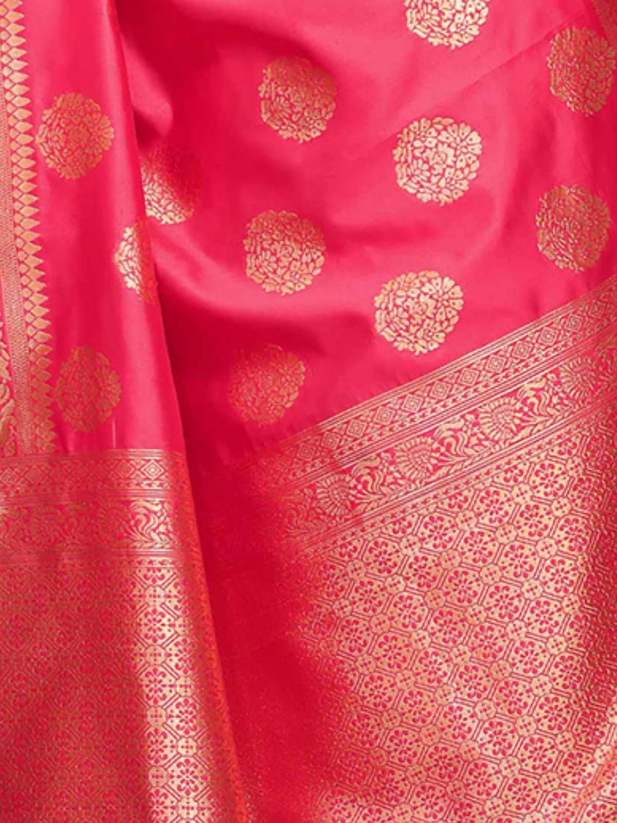 Odette Pink Silk Blend Embellished Saree For Women - Image 6