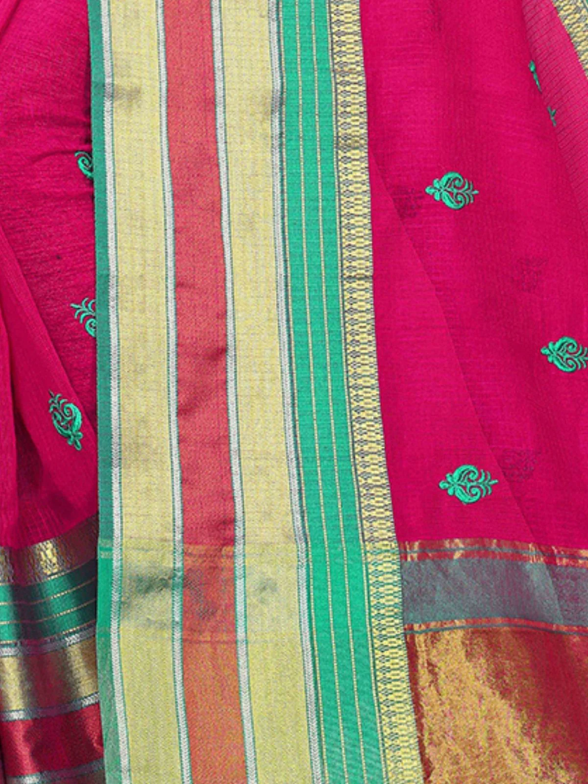 Odette Pink Silk Blend Embellished Saree For Women - Image 6
