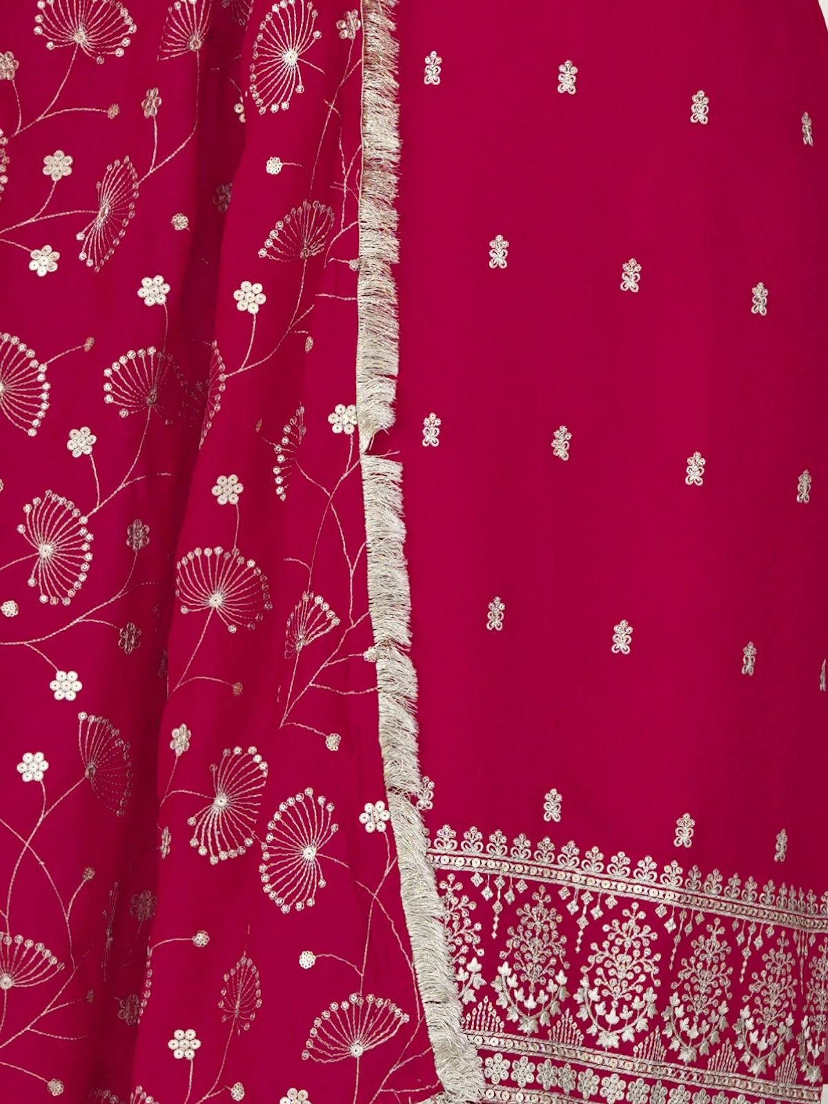 Odette Pink Silk Blend Embroidered Kurta Set For Women - Image 5