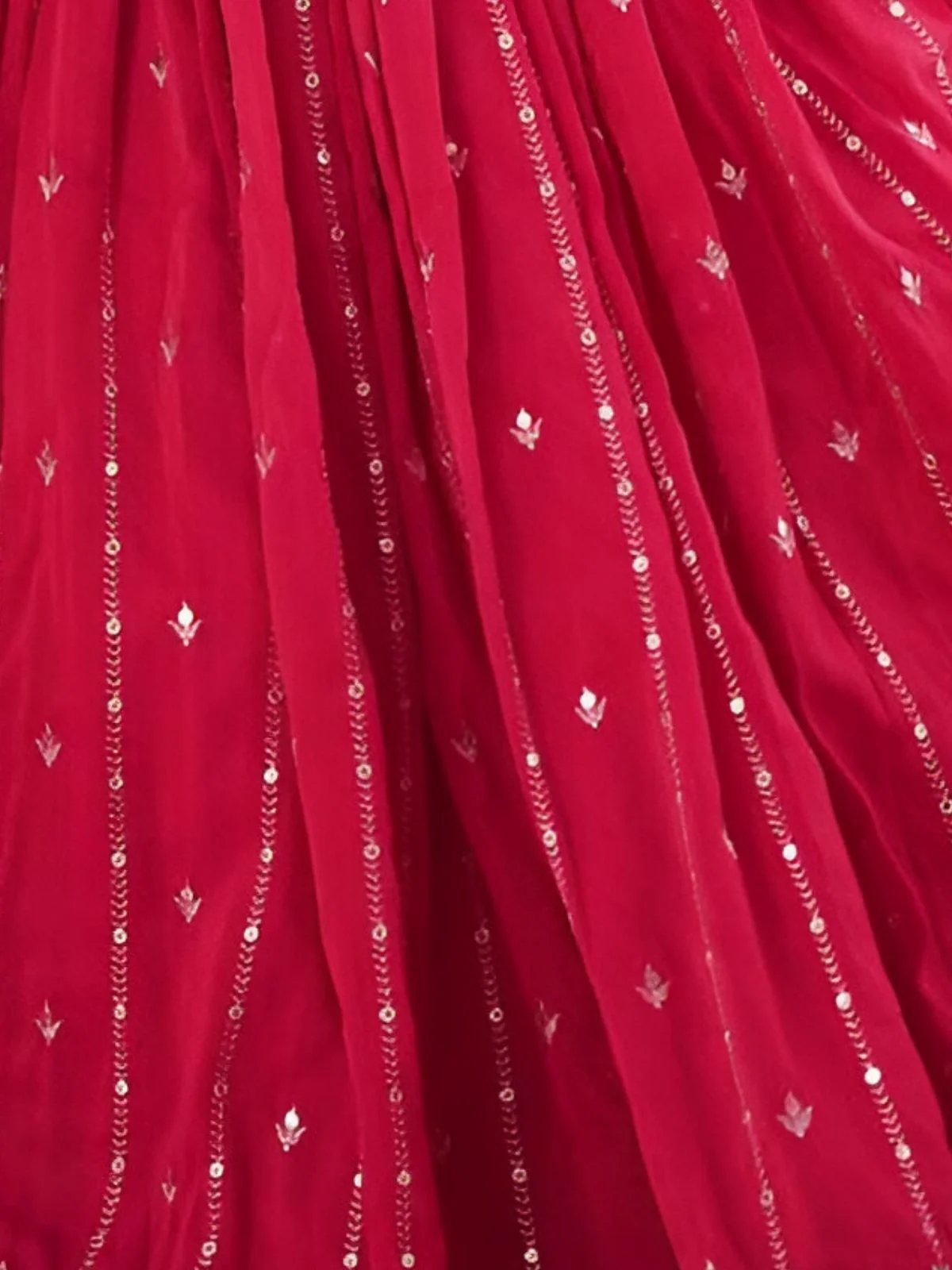Odette Pink Silk Blend Embroidered Semi-Stitched lehenga For Women - Image 6