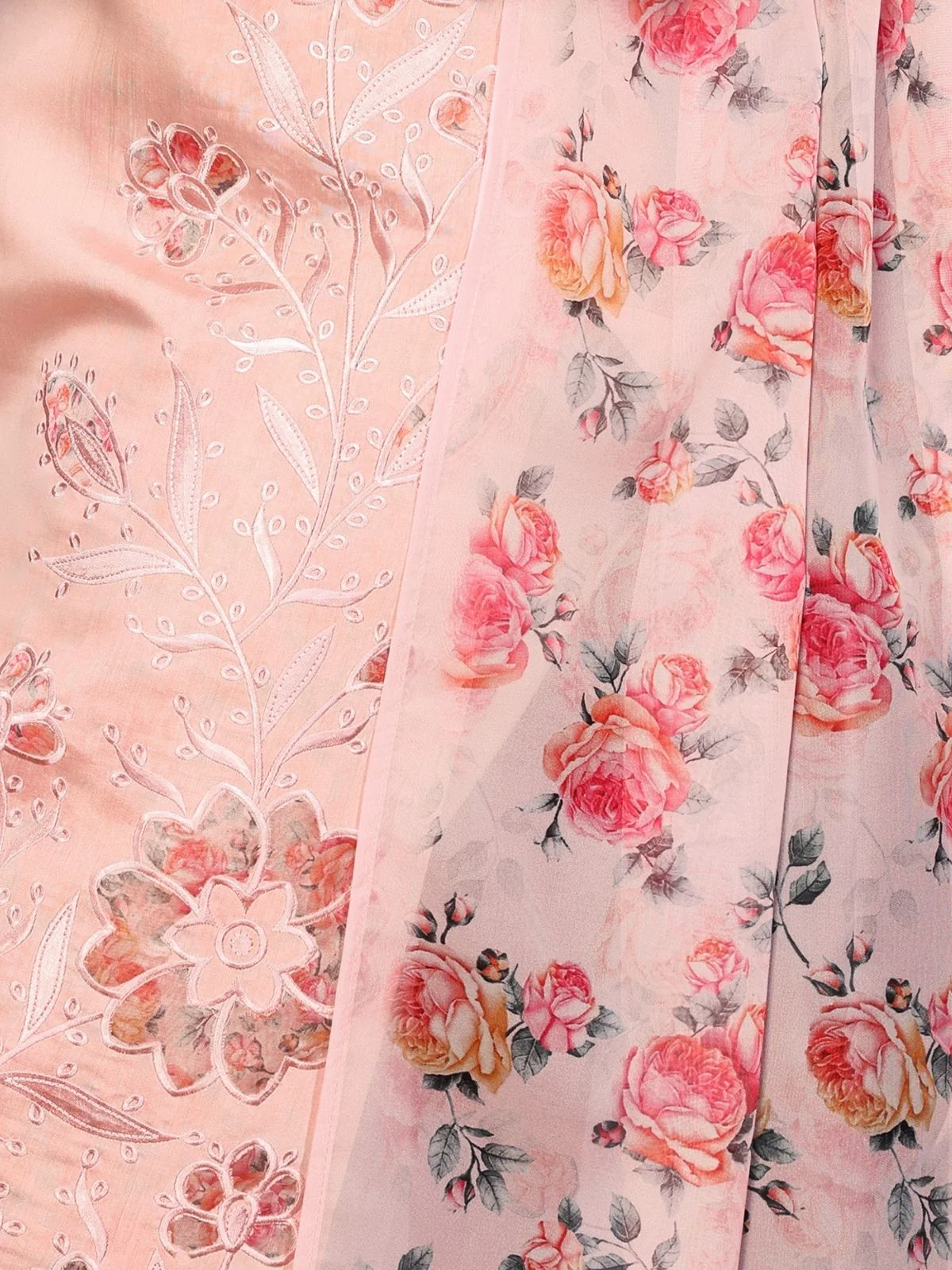 Odette Pink Silk Blend Embroidered Stiched Kurta Set For Women - Image 5
