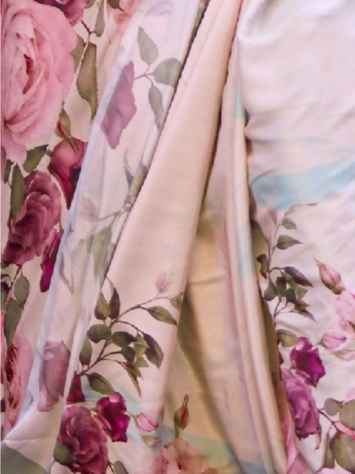 Odette Pink Silk Blend Printed Saree With Unstitched Blouse For Women - Image 3