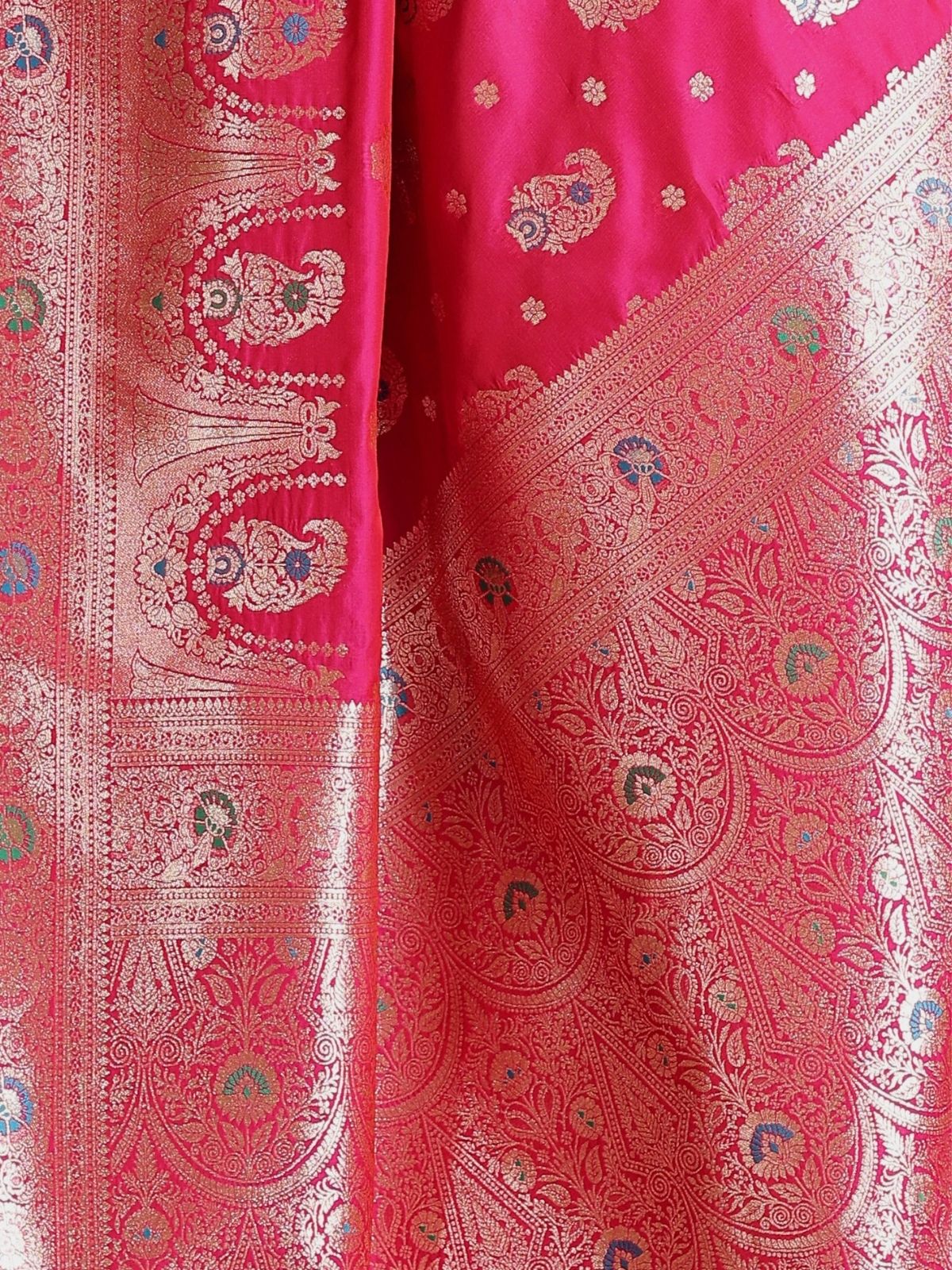 Odette Pink Silk Blend Woven Elegant Saree For Women - Image 6