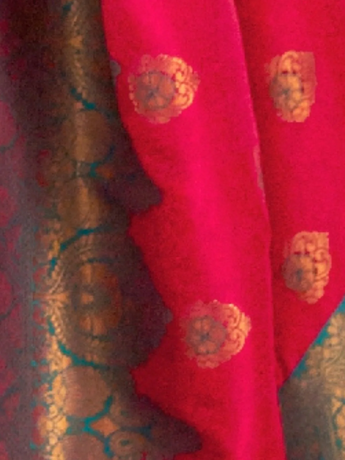 Odette Pink Silk Blend Woven Saree With Unstitched Blouse For Women - Image 3