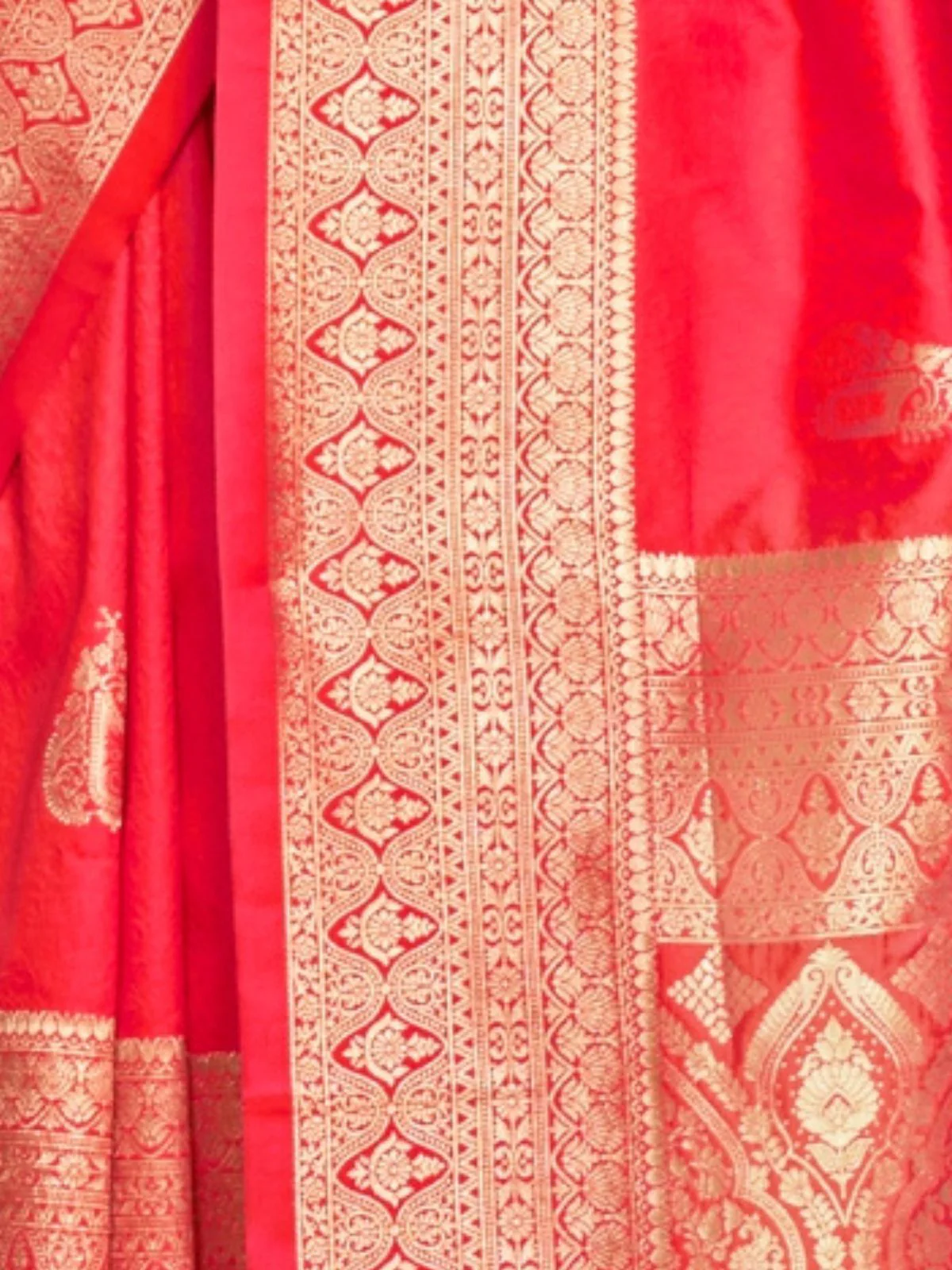 Odette Pink Silk Blend Woven Saree With Unstitched Blouse For Women - Image 3