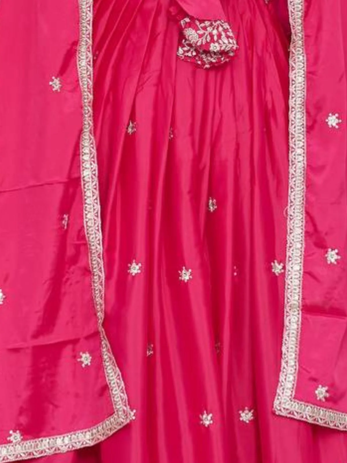 Odette Pink Silk Solid Stitched Kurta Set For Women - Image 5