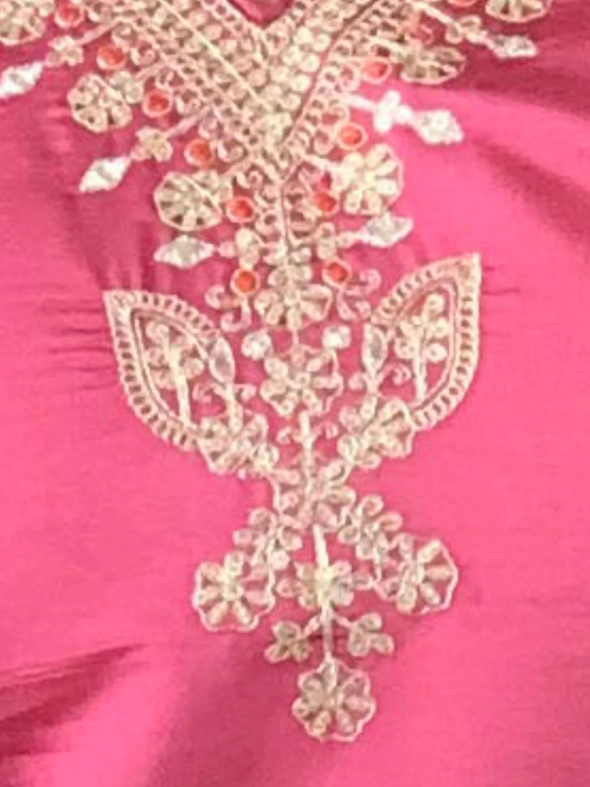 Odette Pink Viscose chanderi Embroidered Stitched Kurta Set For Women - Image 6