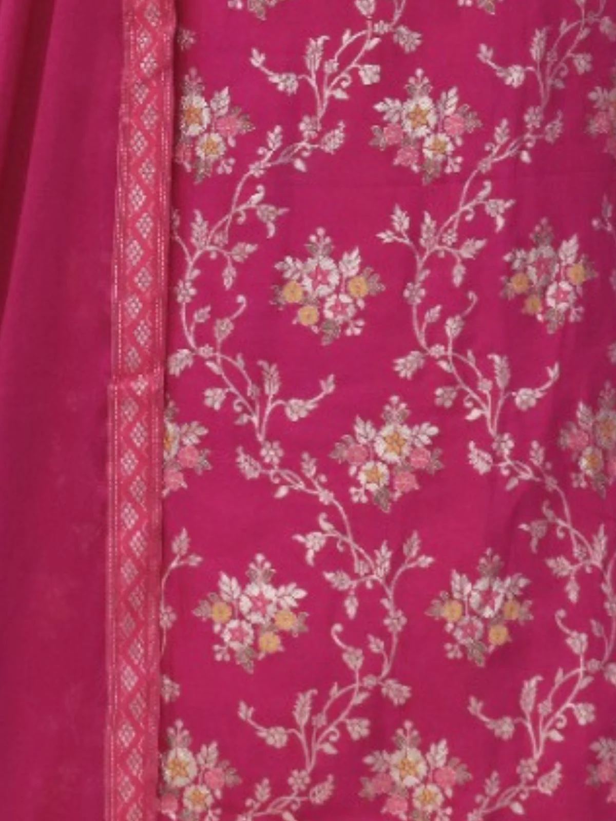 Odette Pink Viscose Embroidered Semi-Stitched Kurta Set For Women - Image 3