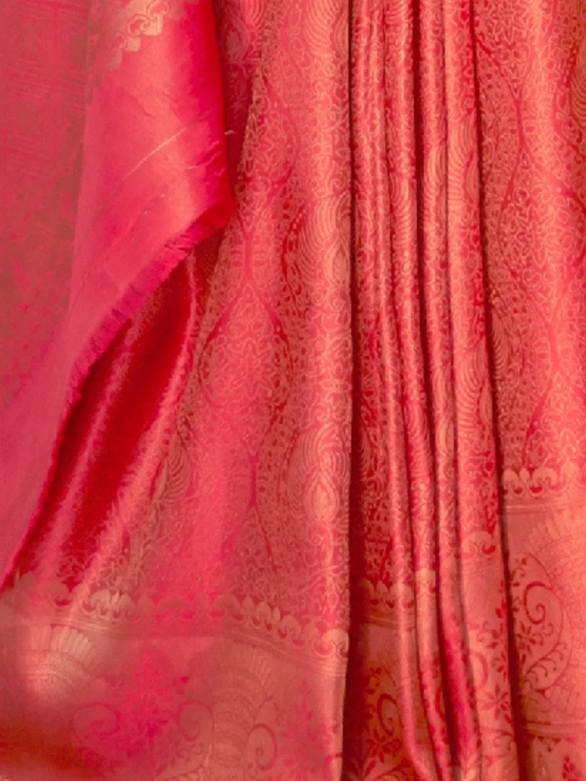 Odette Pink Woven Design Silk Blend Saree With Unstitched Blouse For Women - Image 3
