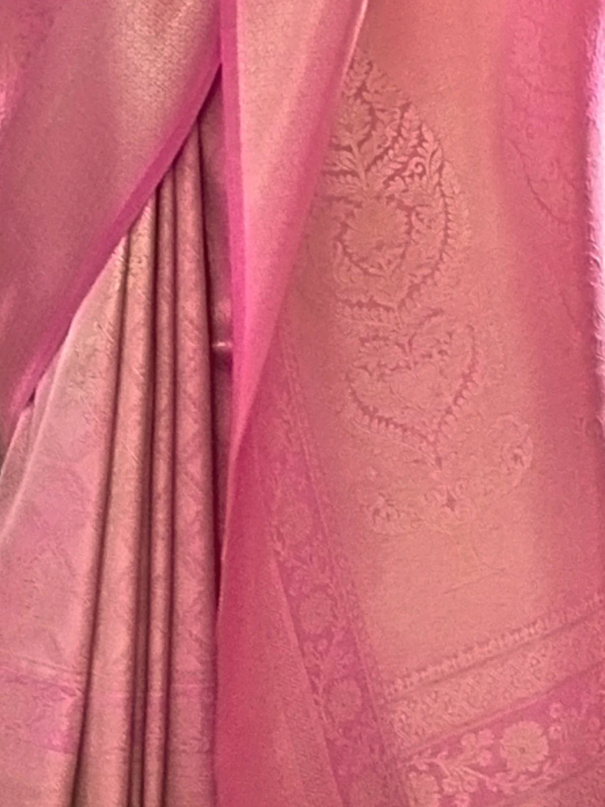 Odette Pink Woven Design Silk Blend Saree With Unstitched Blouse For Women - Image 4