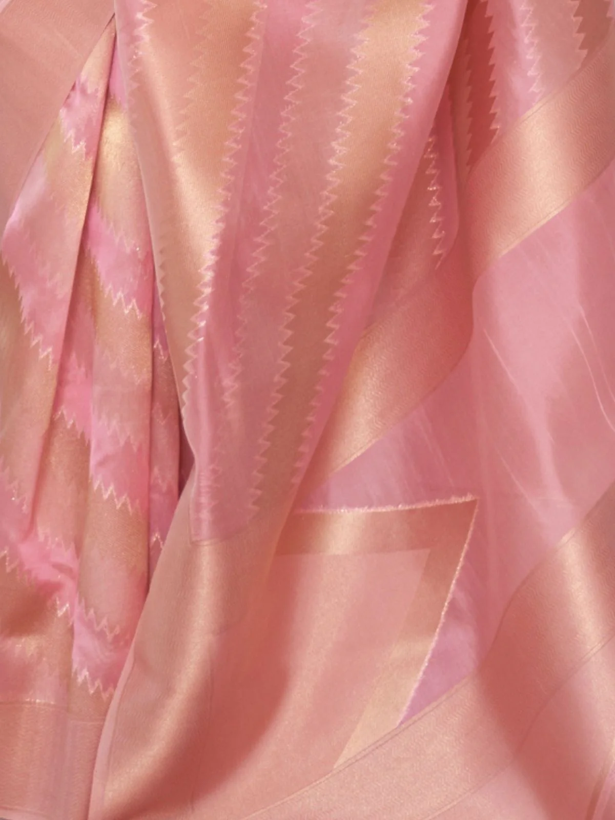 Odette Pink Woven Design Silk Blend Saree With Unstitched Blouse For Women - Image 3