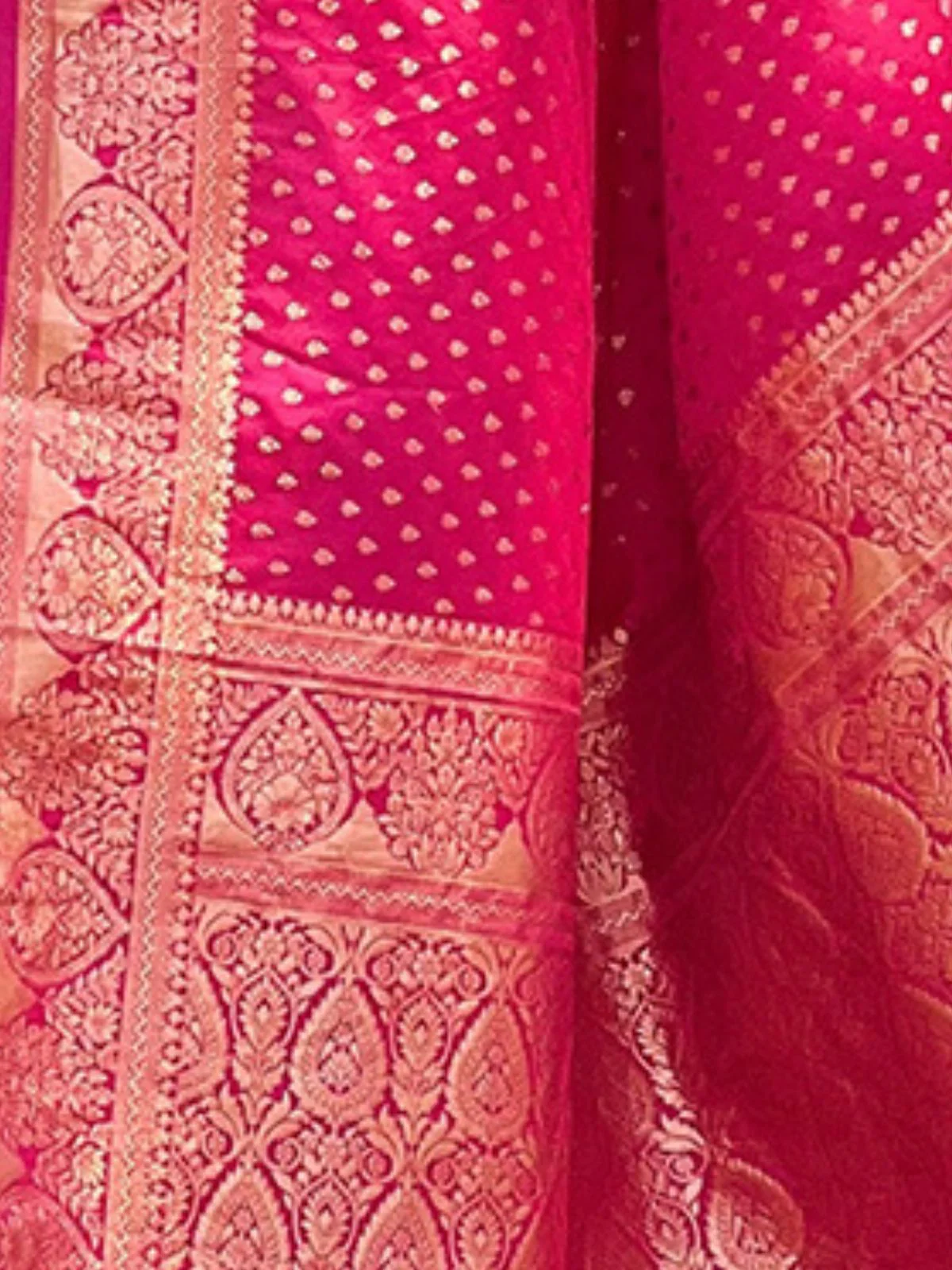 Odette Pink Woven Design Silk Blend Saree With Unstitched Blouse For Women - Image 4