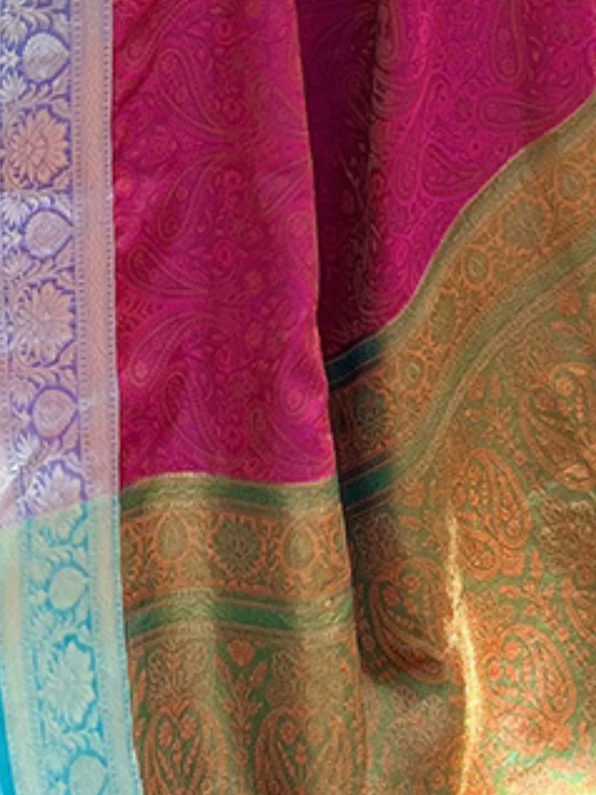 Odette Pink Woven Design Silk Blend Saree With Unstitched Blouse For Women - Image 4