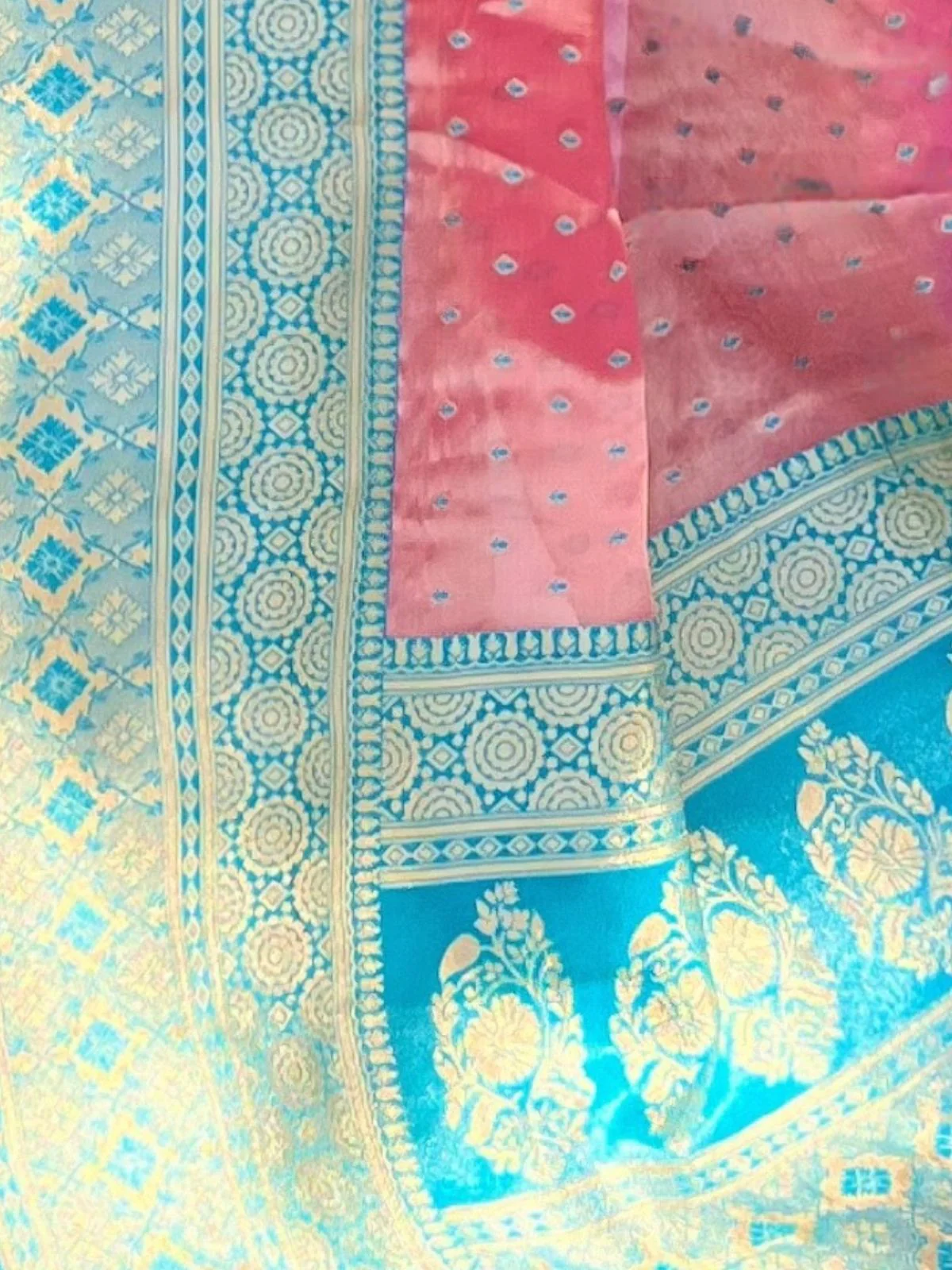 Odette Pink Woven Design Tissue Silk Saree With Unstitched Blouse For Women - Image 4