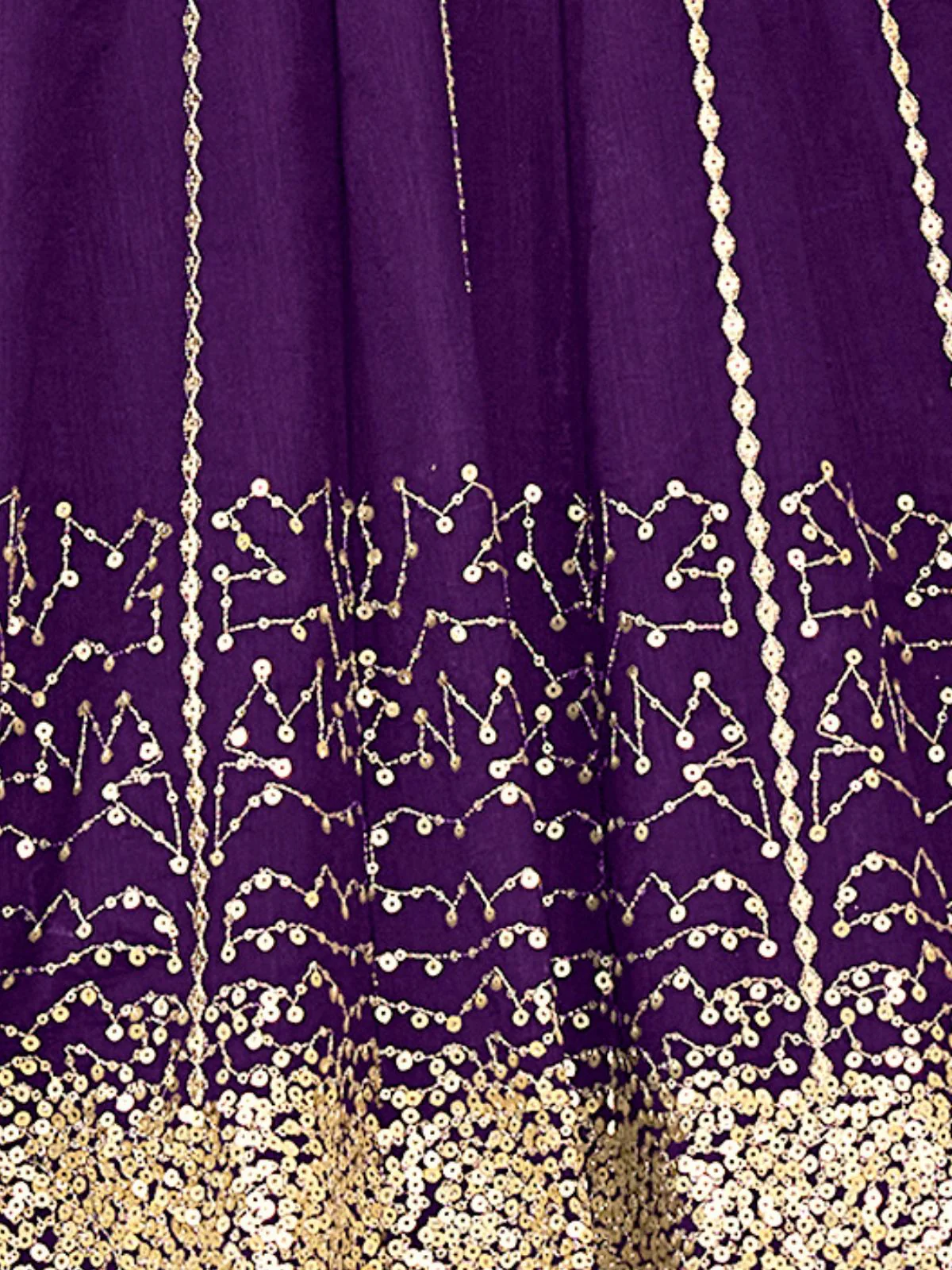 Odette Purple Art Silk Embellished Semi Stitched Kurta Set For Women - Image 5