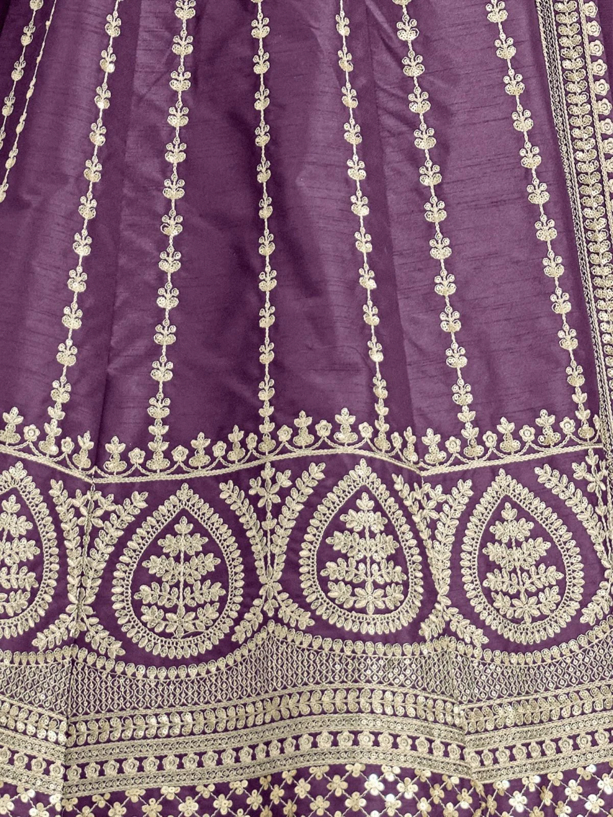 Odette Purple Art Silk Embellished Semi-Stitched lehenga For Women - Image 5