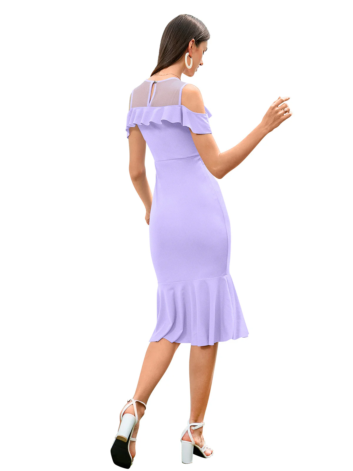 Odette Purple Knit Fabric Bodycon For Women - Image 4