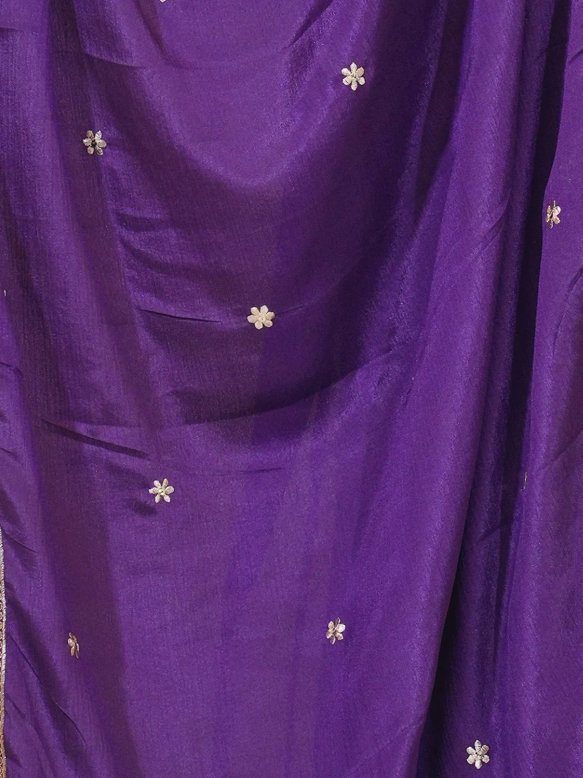 Odette Purple Chinon Embroidered Stitched Kurta Set For Women - Image 5