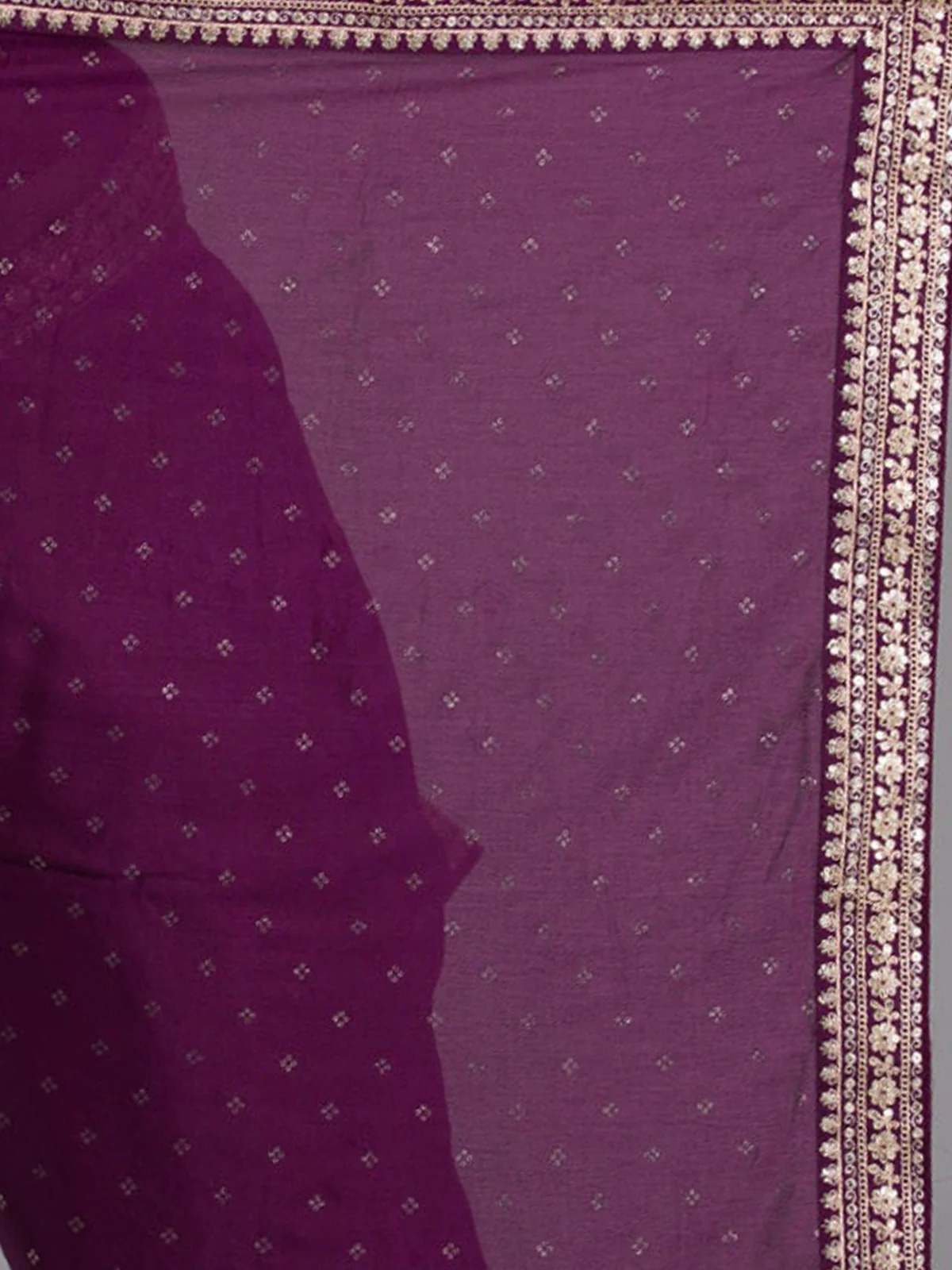 Odette Purple Embroidered Art Silk Saree With Unstitched Blouse For Women - Image 6