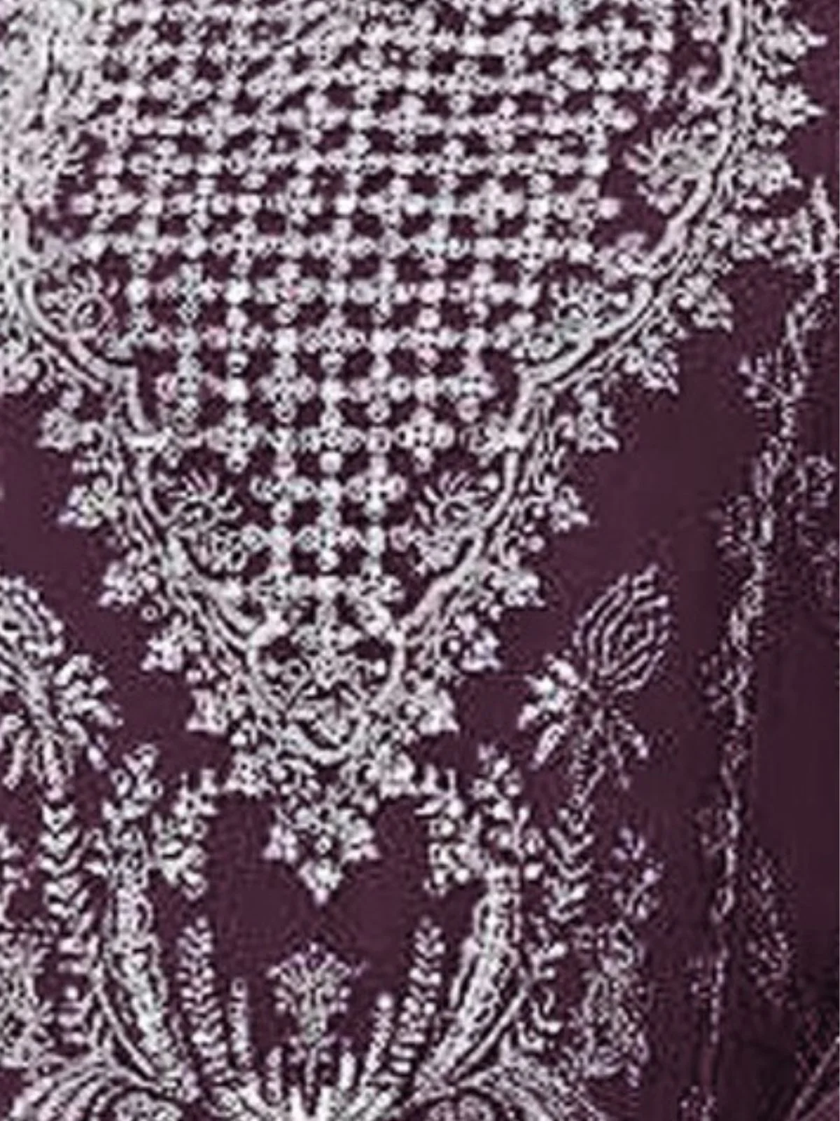 Odette Purple Georgette Embroidered Semi-Stitched Kurta Set For Women - Image 3